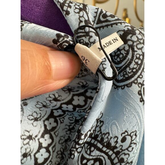 Sandro Paris Printed Silk Beane Jacquard Button Down A Line Midi Dress Classic S - Picture 14 of 16